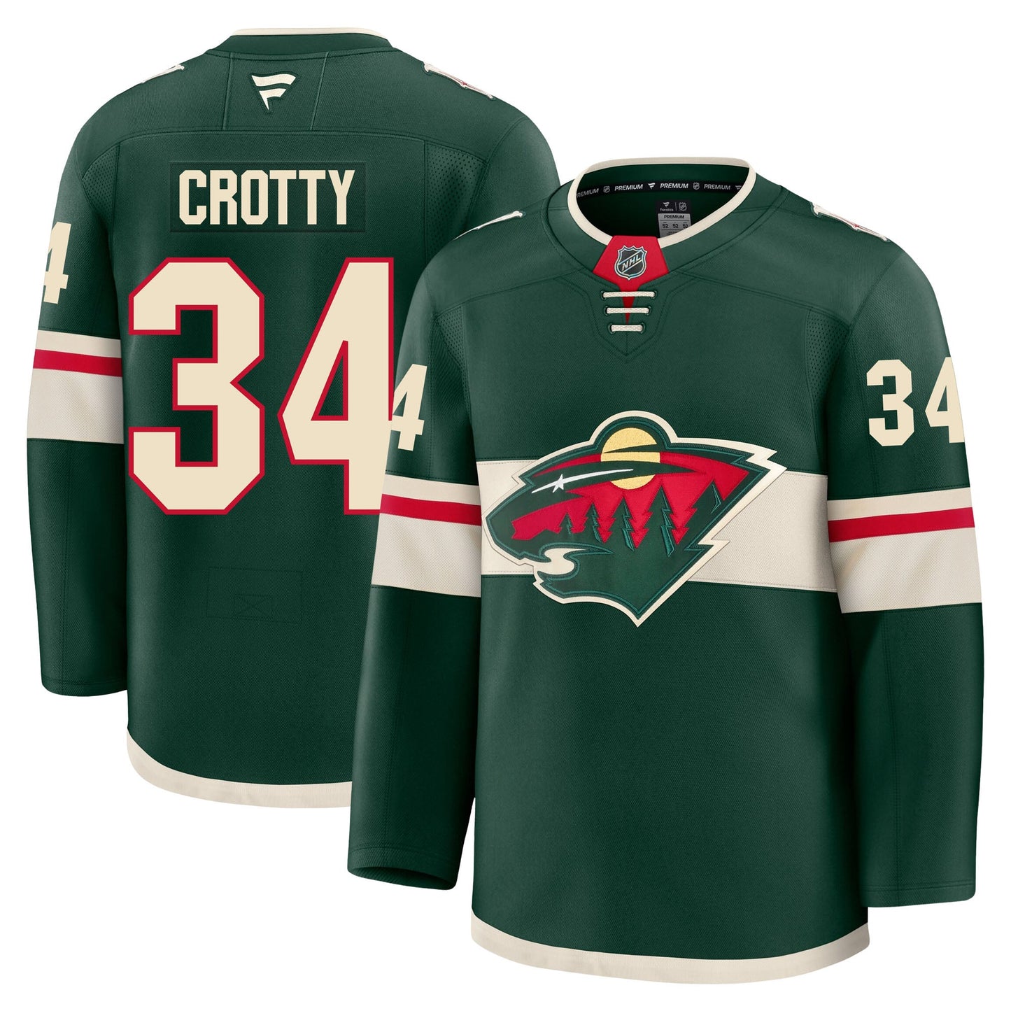 Cameron Crotty Minnesota Wild Fanatics Premium Home Jersey
