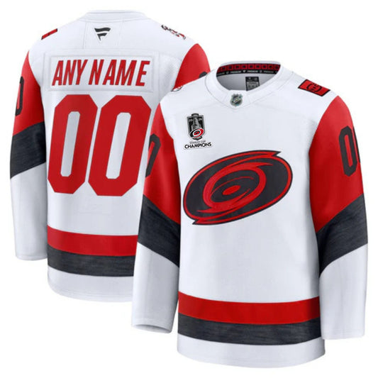 Customizable Carolina Hurricanes Fanatics Premium Official NHL Away Jersey With 2026 Stanley Cup Champions Patch