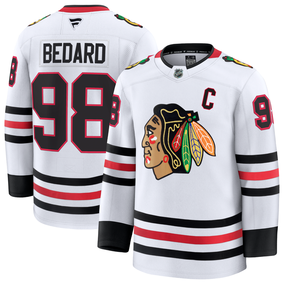 Connor Bedard Chicago Blackhawks Fanatics Premium Away Jersey