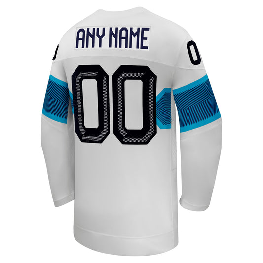 Customizable Team Finland 2026 Nike White Replica Jersey