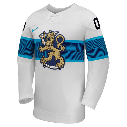 Customizable Team Finland 2026 Nike White Replica Jersey