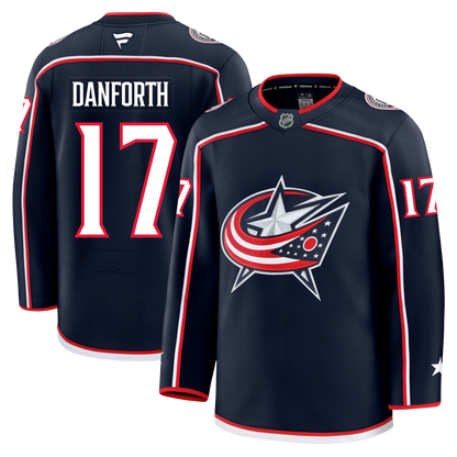 Justin Danforth Columbus Blue Jackets Fanatics Premium Home Jersey