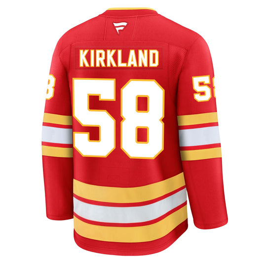 Justin Kirkland Calgary Flames Fanatics Premium Home Jersey