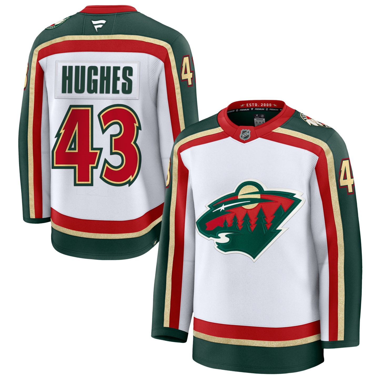 Quinn Hughes Minnesota Wild Fanatics Alternate Premium Jersey
