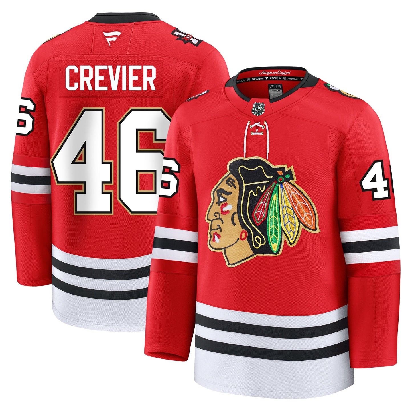Louis Crevier Chicago Blackhawks Fanatics Centennial Premium Jersey