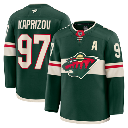 Kirill Kaprizov Minnesota Wild 2024 Fanatics Premium Official NHL HOME Jersey