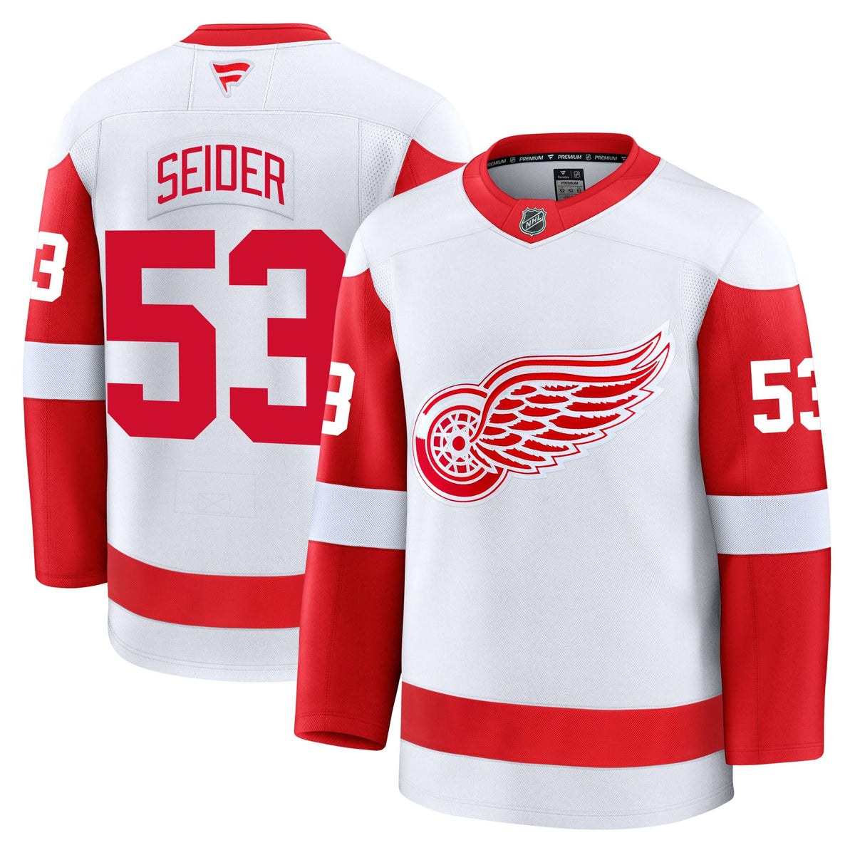 Moritz Seider Detroit Red Wings Fanatics Premium Away Jersey