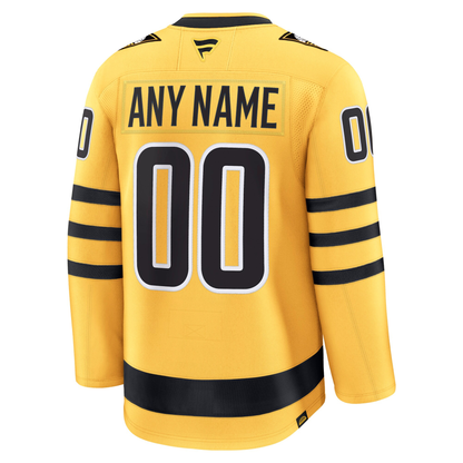 Customizable Pittsburgh Penguins 2025 Fanatics Premium Official Gold Alternate Jersey