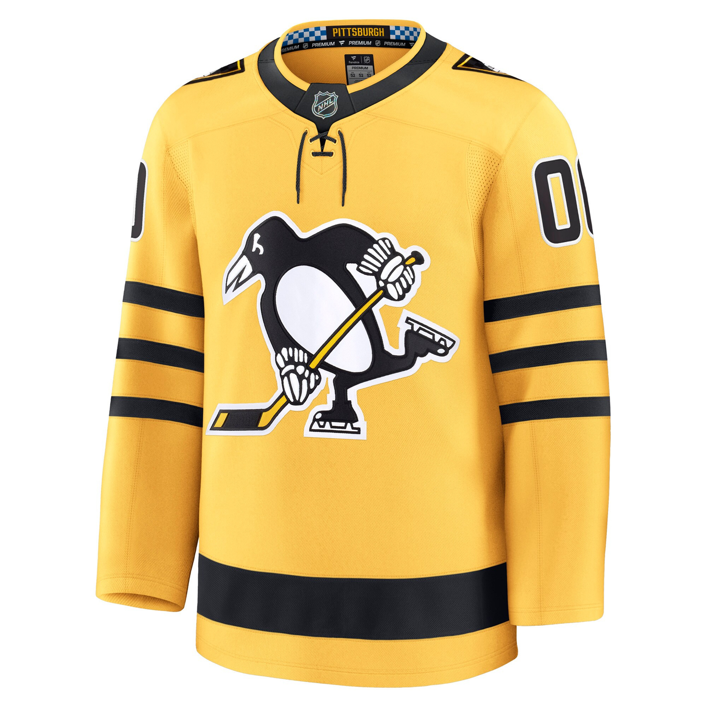 Customizable Pittsburgh Penguins 2025 Fanatics Premium Official Gold Alternate Jersey
