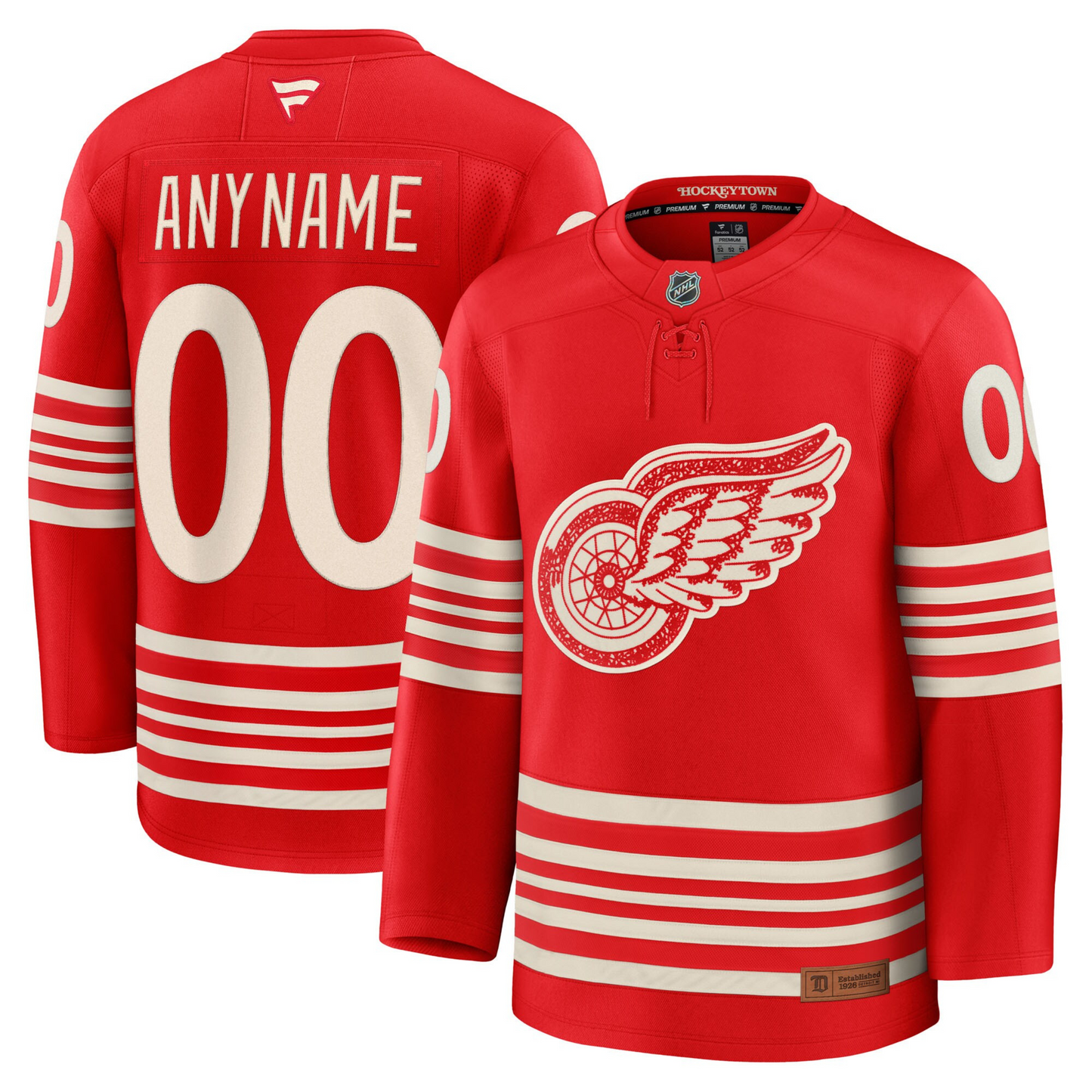 Customizable Detroit Red Wings Centennial Fanatics Premium Custom Jersey
