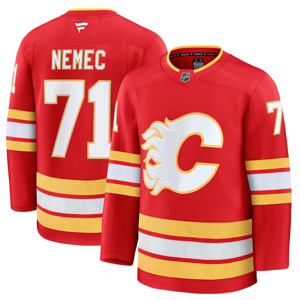 Simon Nemec Calgary Flames Fanatics Premium Home Jersey
