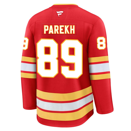 Zayne Parekh Calgary Flames Fanatics Premium Home Jersey