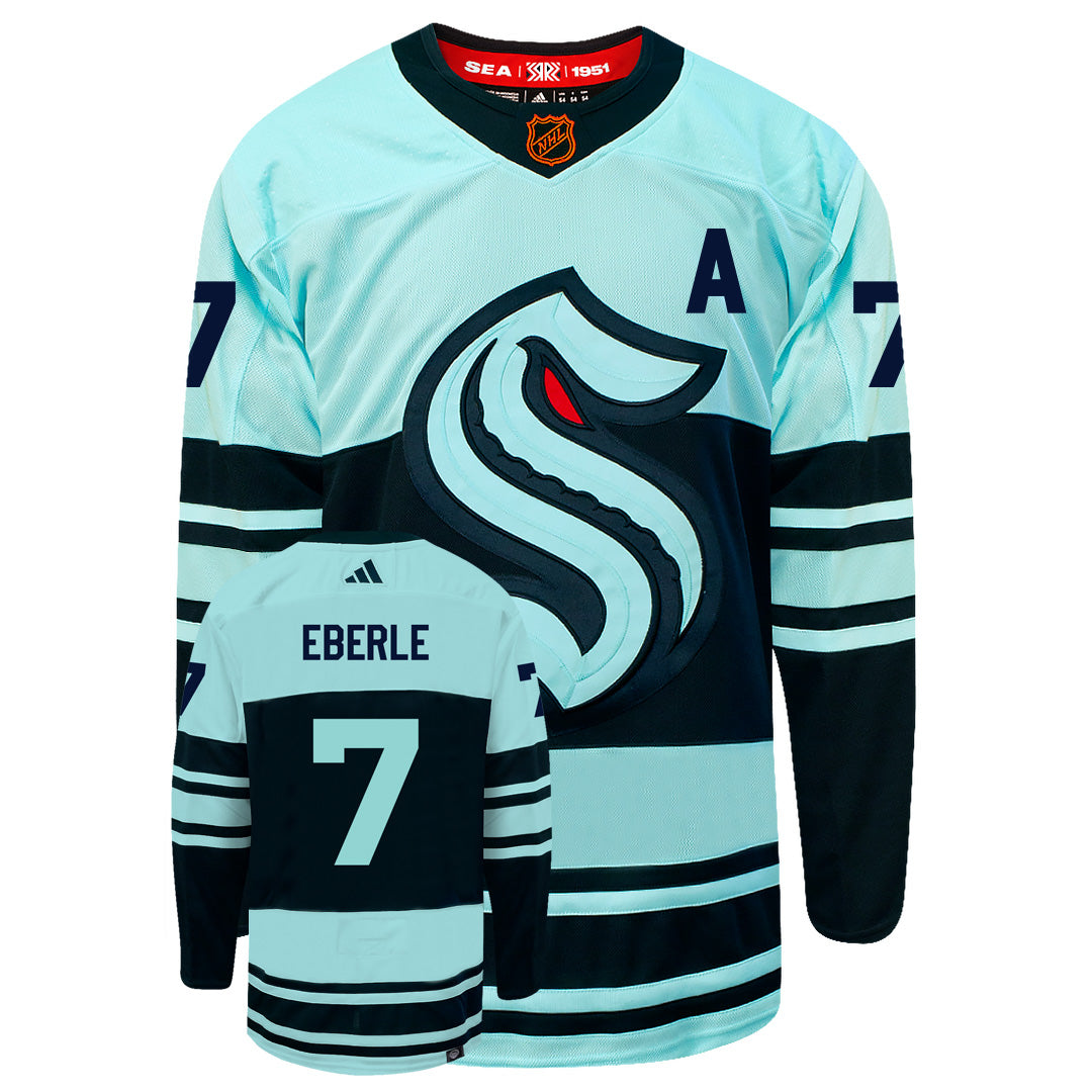 Jordan Eberle Seattle Kraken Adidas 2022 Primegreen Reverse Retro Authentic NHL Hockey Jersey