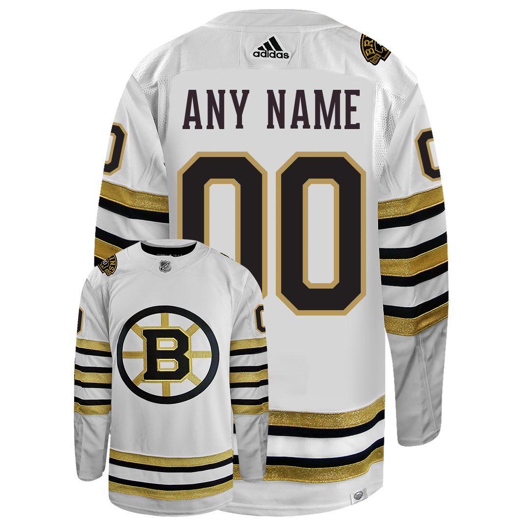 Customizable Boston Bruins Centennial Adidas Primegreen Authentic NHL Hockey Jersey