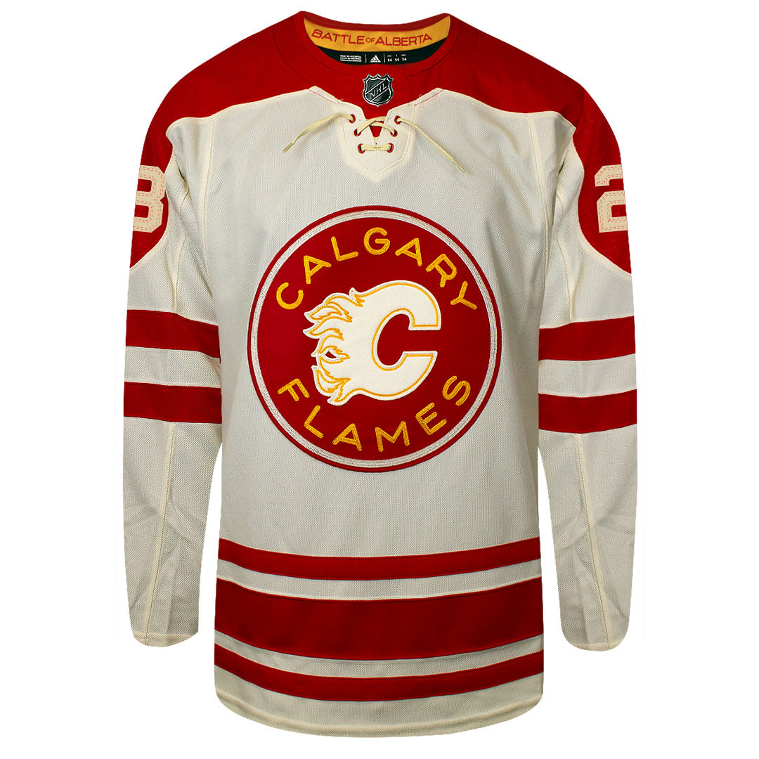 Adidas Calgary Flames No28 Elias Lindholm White/Pink Authentic Fashion Women's Stitched NHL Jersey