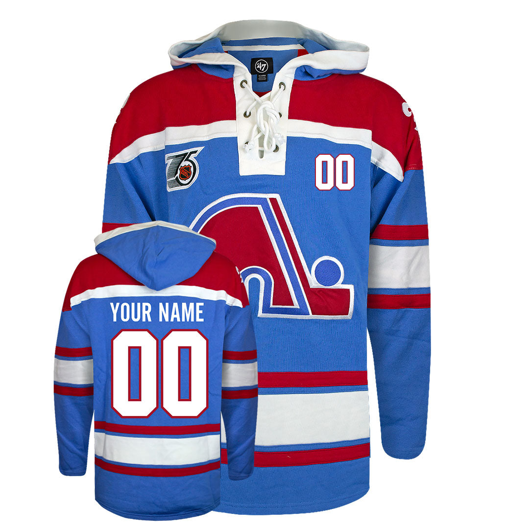 Customizable Quebec Nordiques 47' Retro Superior Lacer Hoody