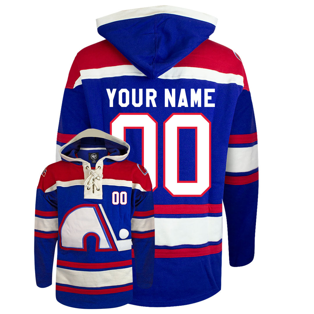 Customizable Quebec Nordiques 47' Fleece Lacer Hoody