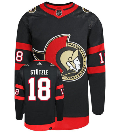 Tim Stützle Ottawa Senators Adidas Primegreen Authentic NHL Hockey Jersey - Front/Back View