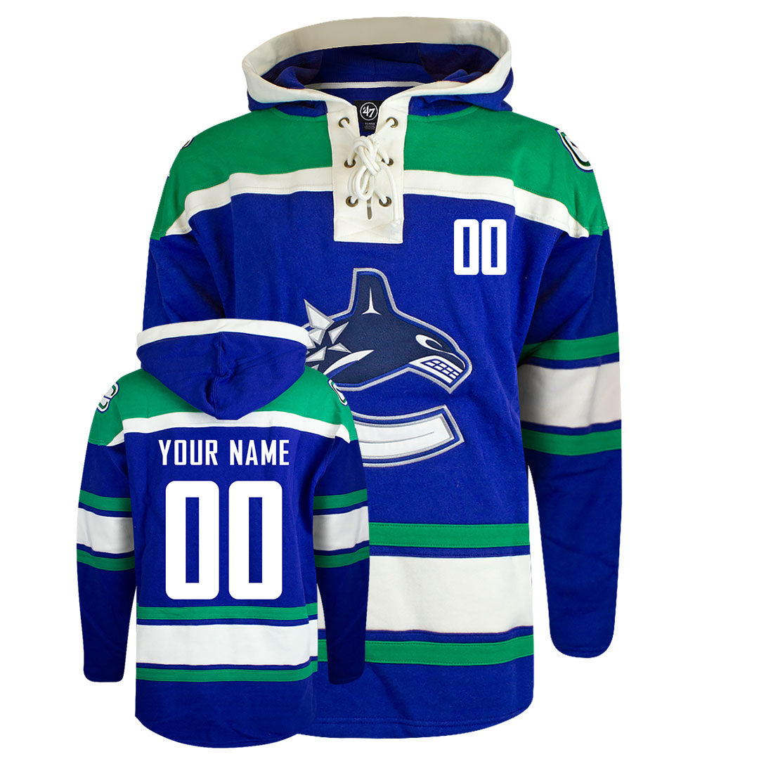 Customizable Vancouver Canucks 47' Fleece Lacer Hoody