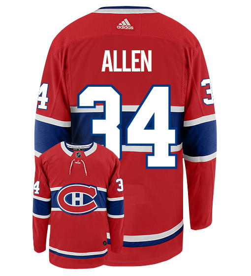 Jake Allen Montreal Canadiens Adidas Authentic Home NHL Hockey Jersey