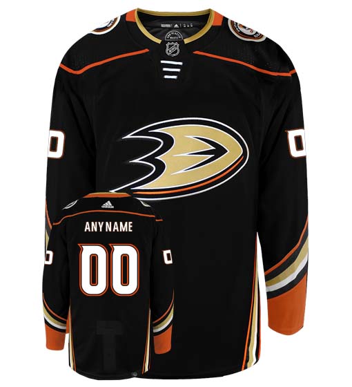 Anaheim Ducks Home Adidas Primegreen Authentic NHL Hockey Jersey - Front/Back View