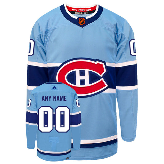 Customizable Montreal Canadiens Adidas 2022 Primegreen Reverse Retro Authentic NHL Hockey Jersey