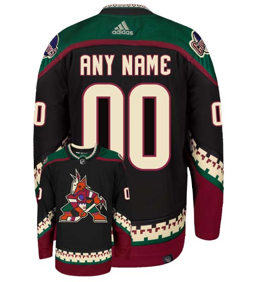 Arizona Coyotes Adidas Primegreen Authentic Home NHL Hockey Jersey - Back/Front View