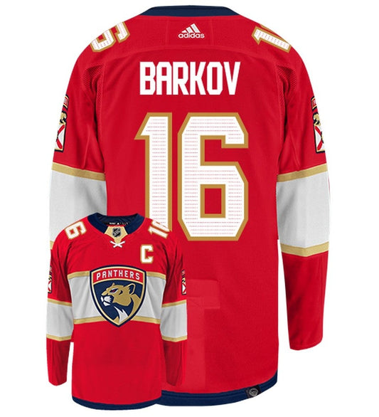 Aleksander Barkov Florida Panthers Adidas Primegreen Authentic Home NHL Hockey Jersey - Back/Front View