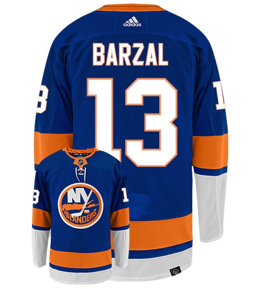 Mathew Barzal New York Islanders Adidas Primegreen Authentic Home NHL Hockey Jersey - Back/Front View