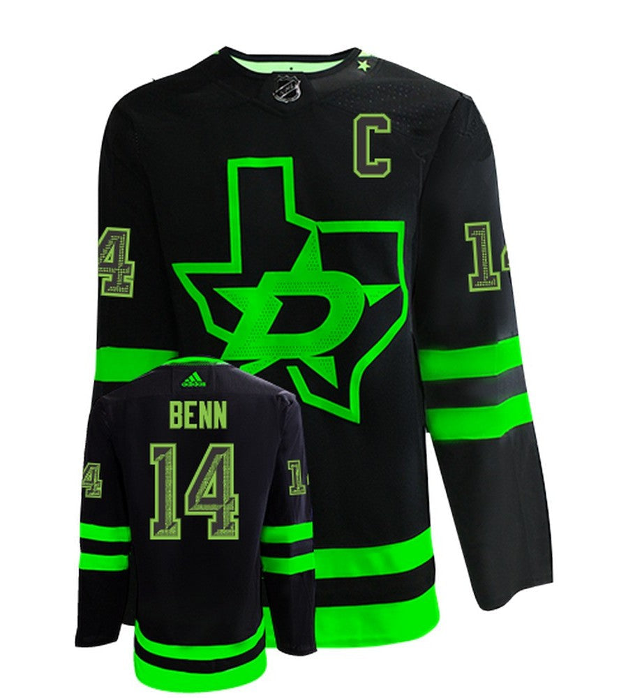Jamie Benn Dallas Stars Adidas Primegreen Authentic Third Alternate NHL Hockey Jersey - Front/Back View