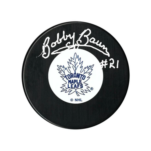 COJO 2023 Maple Leafs Bobby Baun Autographed Puck