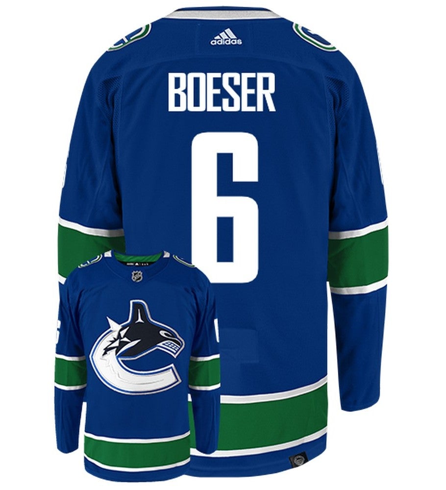 Brock Boeser Vancouver Canucks Adidas Primegreen Authentic Home NHL Hockey Jersey - Back/.Front View