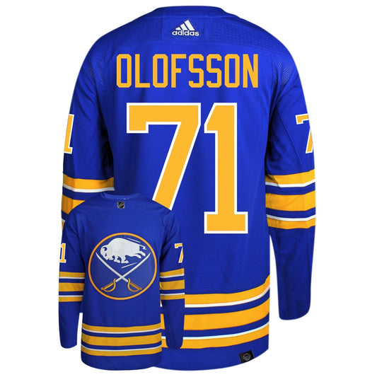 Victor Olofsson Buffalo Sabres Adidas Primegreen Authentic NHL Hockey Jersey - Back/Front View