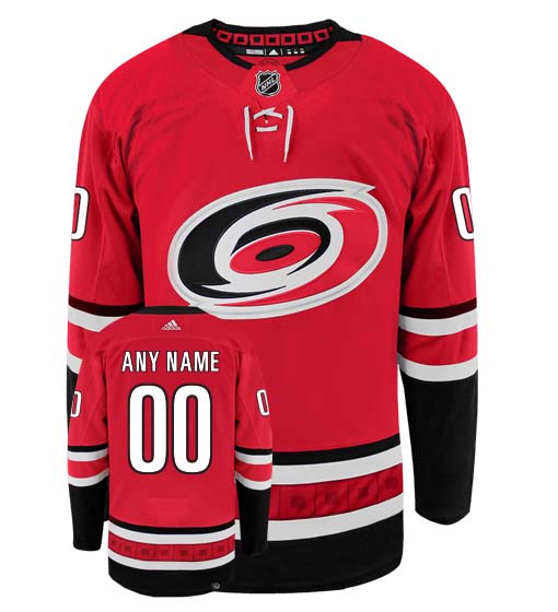 Carolina Hurricanes Home Adidas Primegreen Authentic NHL Hockey Jersey - Front/Back View