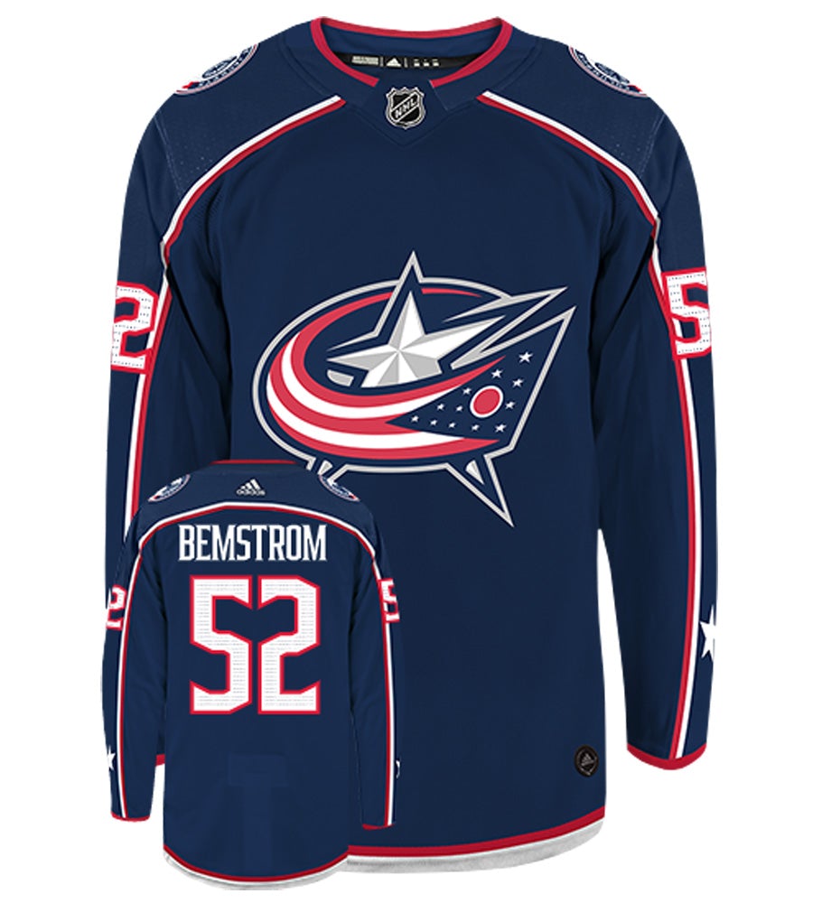 Emil Bemstrom Columbus Blue Jackets  Adidas Authentic Home  NHL Hockey Jersey