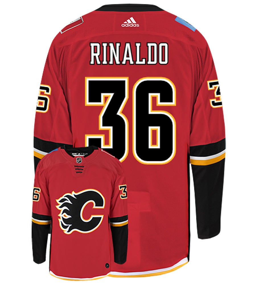 Zac Rinaldo Calgary Flames Adidas Authentic Home NHL Hockey Jersey