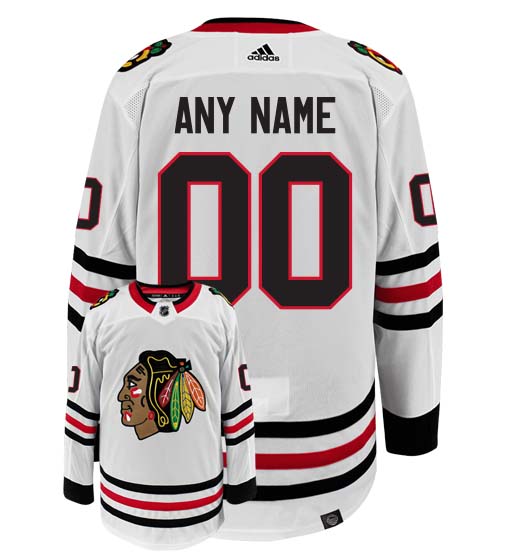 Chicago Blackhawks Adidas Primegreen Authentic Away NHL Hockey Jersey - Back/Front  View
