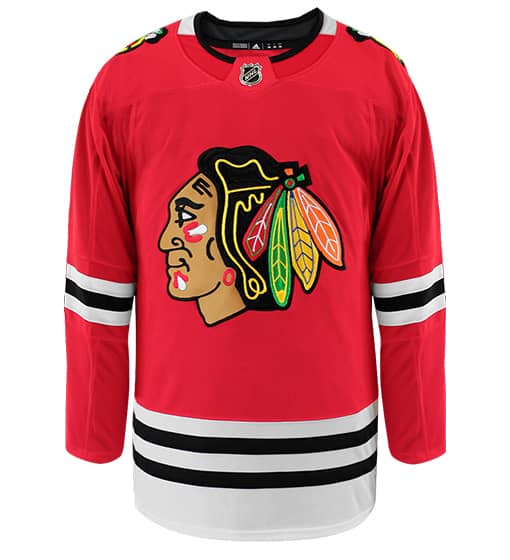 Chicago Blackhawks Adidas Primegreen Authentic Home NHL Hockey Jersey - Front View