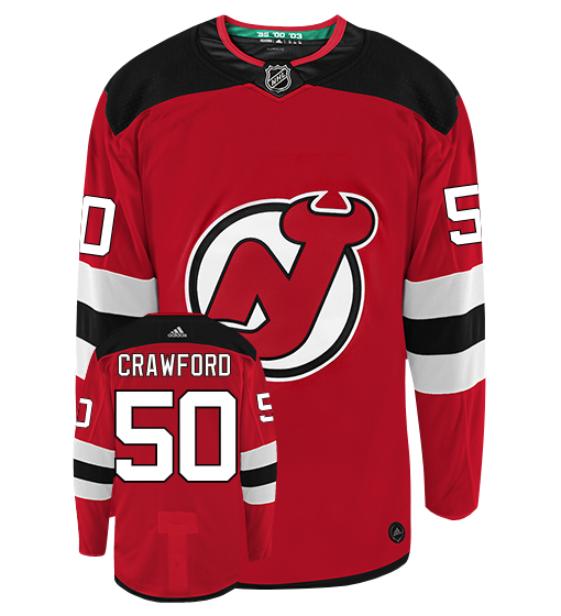 Corey Crawford New Jersey Devils Adidas Authentic Home NHL Hockey Jersey