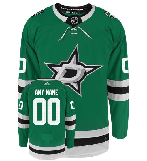 Dallas Stars Adidas Primegreen Authentic Home NHL Hockey Jersey - Front/Back View