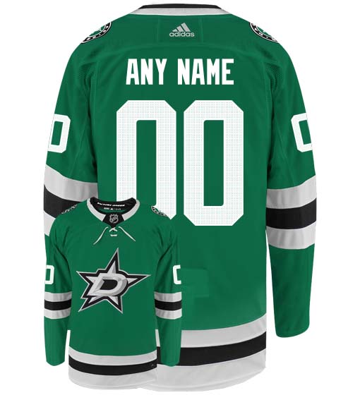 Dallas Stars Adidas Primegreen Authentic Home NHL Hockey Jersey - Back/Front View