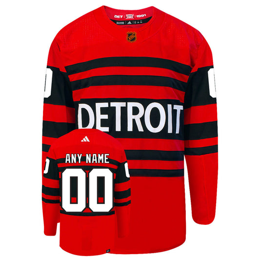 NHL Detroit Red Wings Custom Name Number 2022 Reverse Retro Jersey Zip Up  Hoodie