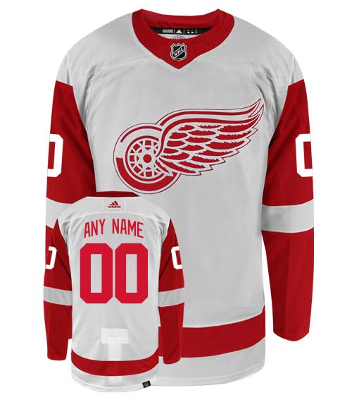 Detroit Red Wings Adidas Primegreen Authentic Away NHL Hockey Jersey - Front/Back View