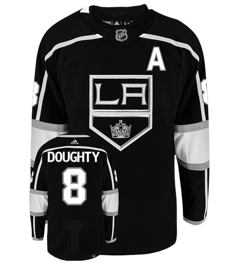 Drew Doughty Los Angeles Kings Adidas Primegreen Authentic Home NHL Hockey Jersey - Front/Back View