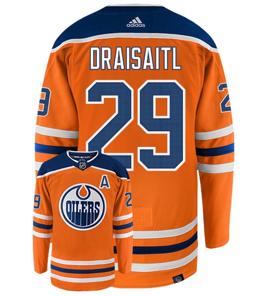 Leon Draisaitl Edmonton Oilers Adidas Primegreen Authentic Home NHL Hockey Jersey - Back/Front View