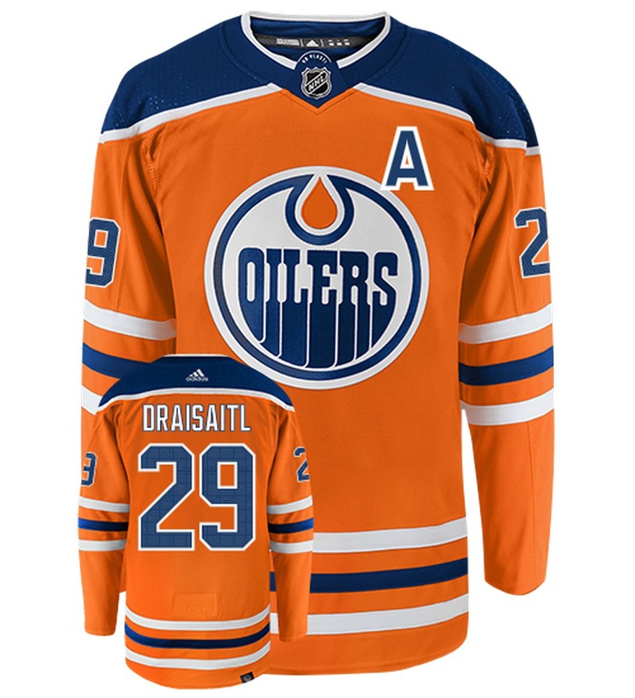 Leon Draisaitl Edmonton Oilers Adidas Primegreen Authentic Home NHL Hockey Jersey - Front/Back View