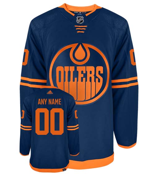 Edmonton Oilers Adidas Primegreen Authentic Third Alternate NHL Hockey Jersey - Front/Back View