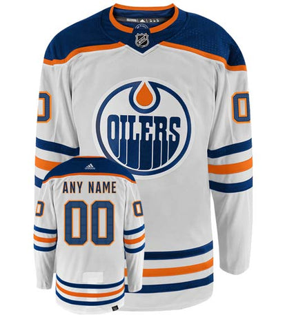 Edmonton Oilers Adidas Primegreen Authentic Away NHL Hockey Jersey - Front/Back View