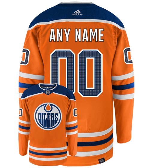 Edmonton Oilers Adidas Primegreen Authentic Home NHL Hockey Jersey - Back/Front View
