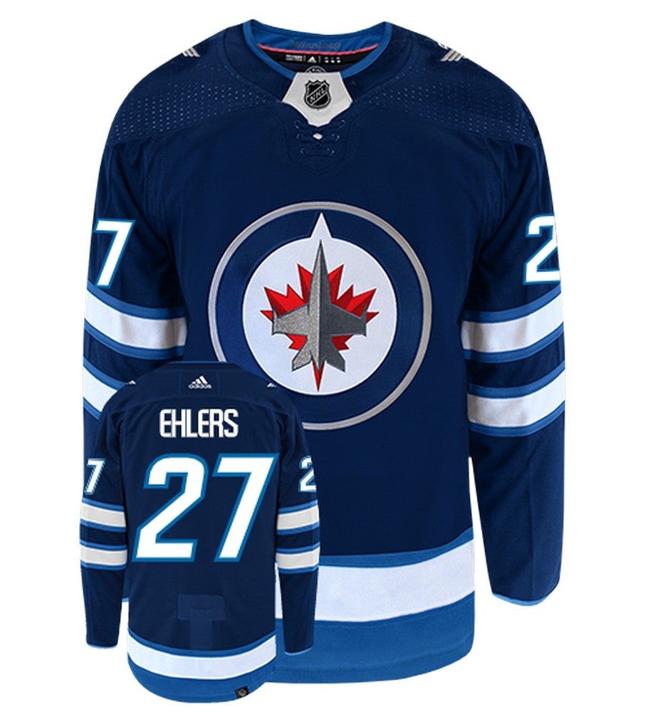 Nikolai Ehlers Winnipeg Jets Adidas Primegreen Authentic Home NHL Hockey Jersey - Front/Back View